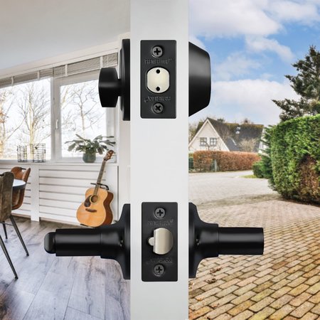 Premier Lock Entry Door Lever Combo Lock Set with Deadbolt, Matte Black LED07C